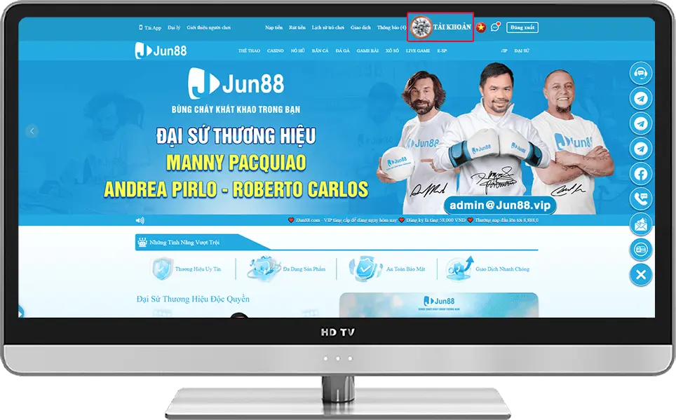 Bước 1: Truy cập trang chủ » Chọn "Tên Đăng Nhập"